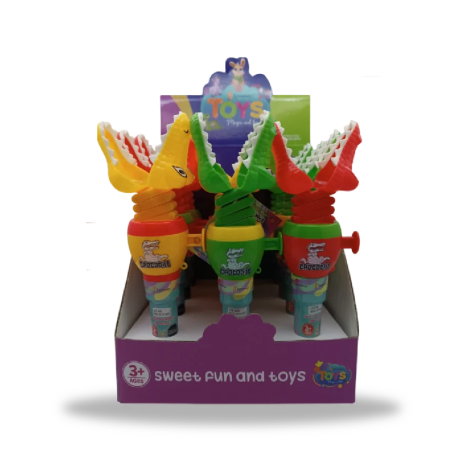 Display completo de 12 figuras Clamp Dinosaur con dulces