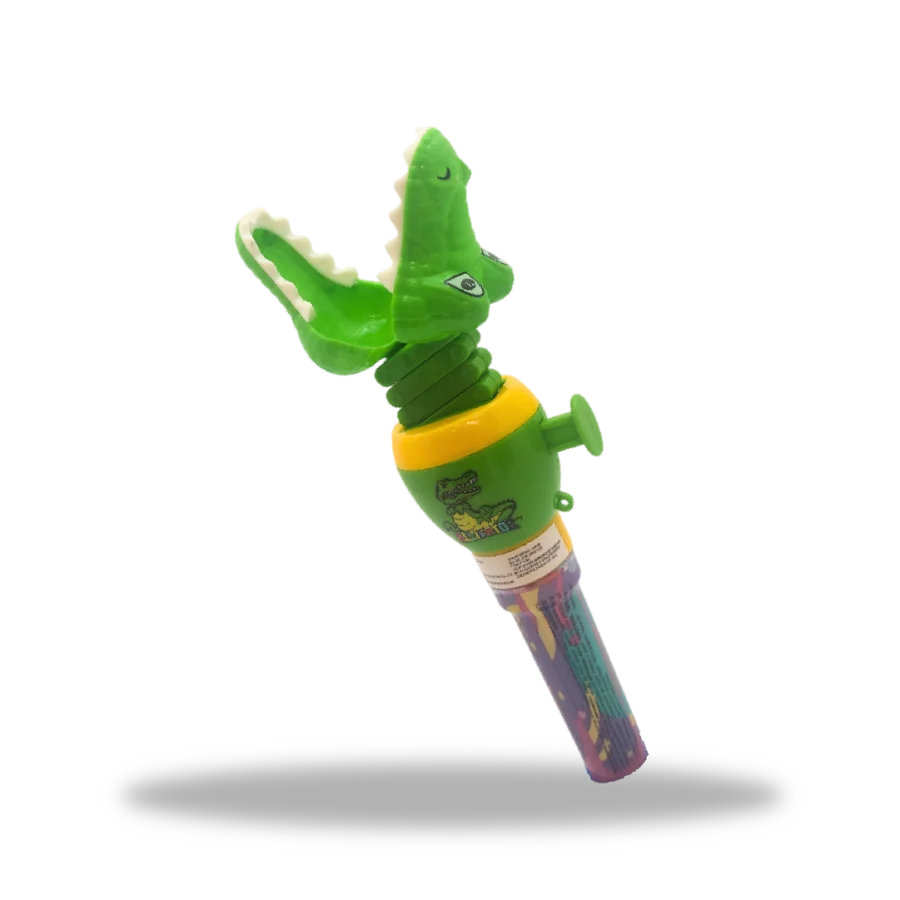 Juguete Clamp Dinosaur Tipo Verde con dulces