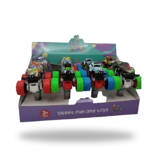 Display completo de 8 figuras Graffiti Car con dulces