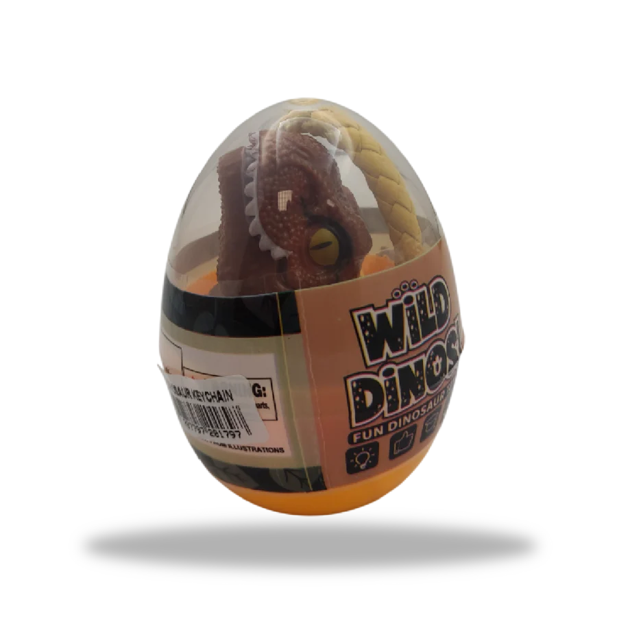 Juguete Keychain Dinosaur Egg color Amarillo con dulces