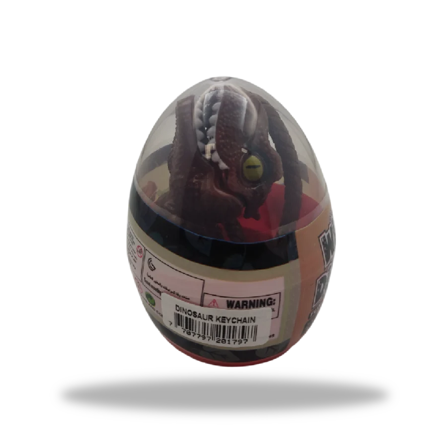 Juguete Keychain Dinosaur Egg color Rojo con dulces