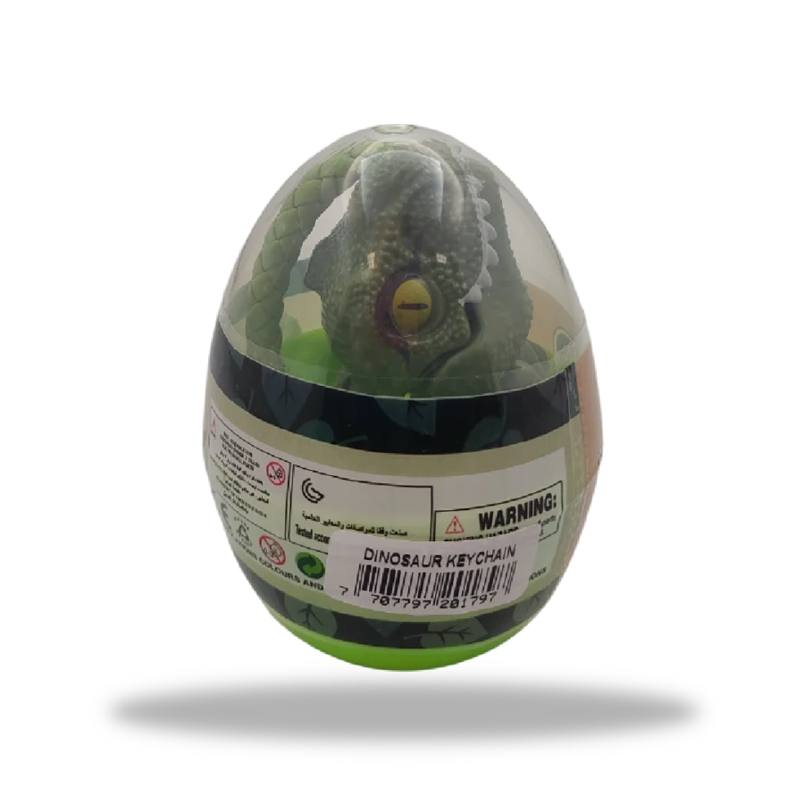 Juguete Keychain Dinosaur Egg color verde con dulces