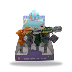 Display completo de 12 figuras Press Dinosaur con dulces
