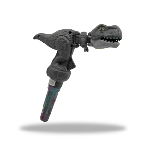 Juguete Press Dinosaur Tipo Gris con dulces