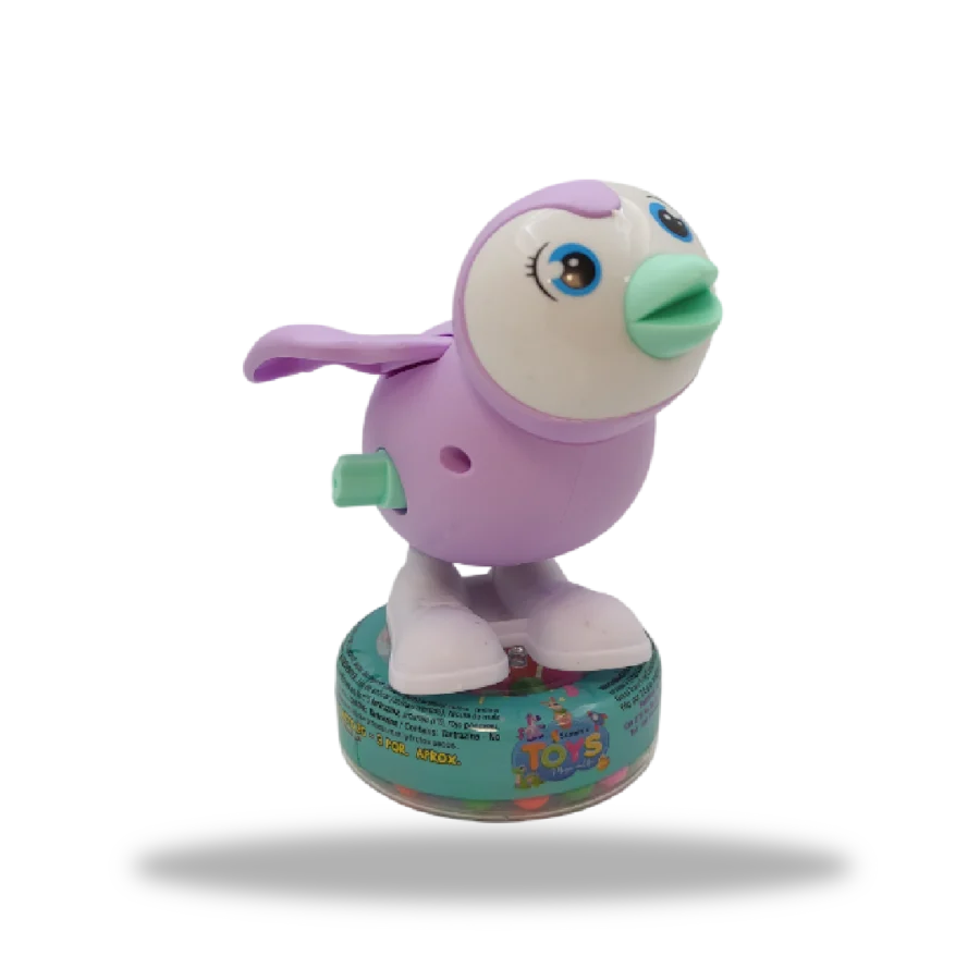 Juguete Wind Up Penguin color Morado con dulces