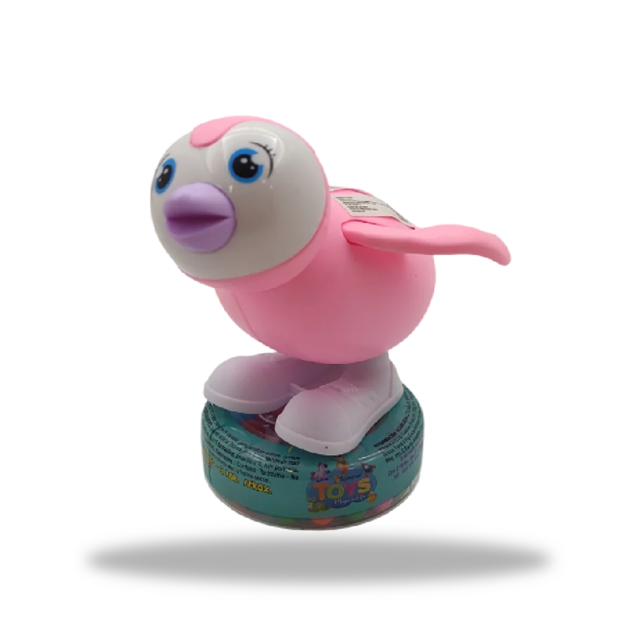 Juguete Wind Up Penguin color Rosa con dulces